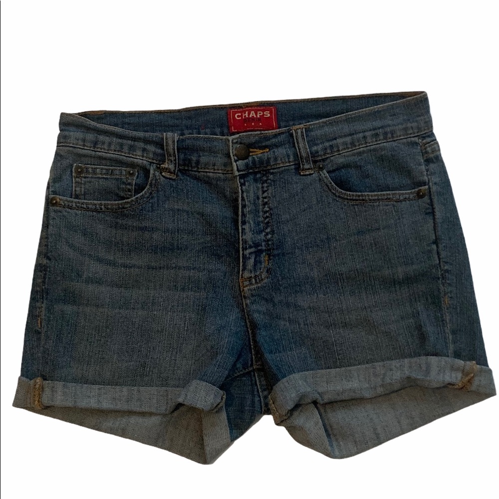 Chaps Denim Rolled Cuffed Denim Booty Shorts Size 4